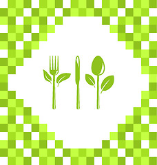 Image showing Symbol of Vegetarian Food