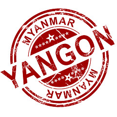 Image showing Red Yangon stamp 