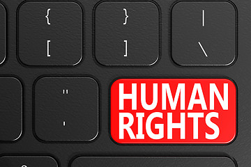 Image showing Human Rights on black keyboard