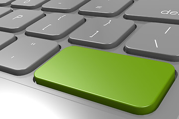 Image showing Green enter button in black keyboard