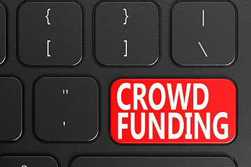 Image showing Crowd Funding on black keyboard