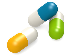 Image showing Medicine capsules isolated on white background