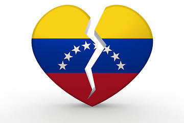 Image showing Broken white heart shape with Venezuela flag