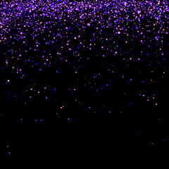 Image showing Blue Confetti Isolated on Black Background.