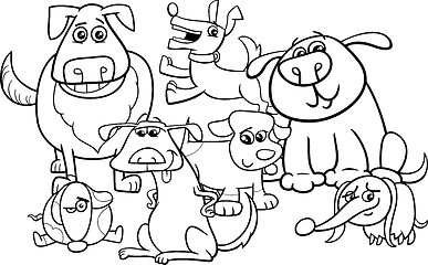 Image showing dogs cartoon coloring book