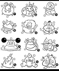 Image showing overweight cartoon zodiac signs