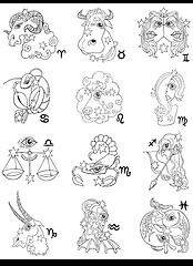 Image showing fantasy horoscope zodiac signs
