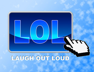 Image showing Lol Button Represents Laughing Out Loud And Click