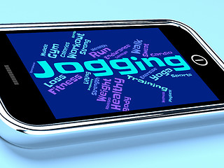 Image showing Jogging Word Shows Get Fit And Exercise