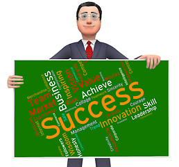 Image showing Success Words Represents Text Victor And Progress