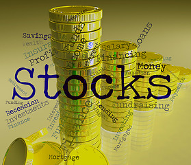 Image showing Stocks Word Indicates Return On Investment And Financial