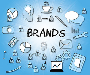 Image showing Brands Icons Indicates Company Identity And Branded