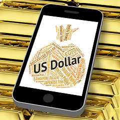 Image showing Us Dollar Indicates Currency Exchange And Coin