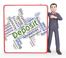Image showing Deposit Word Shows Part Payment And Advance