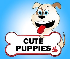 Image showing Cute Puppies Shows Lovable Dogs And Pretty