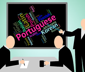 Image showing Portuguese Language Represents Speech Translate And Vocabulary