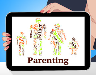 Image showing Parenting Words Indicates Mother And Baby And Child