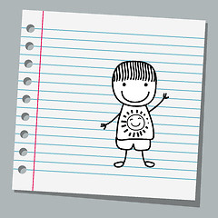 Image showing notebook paper with little boy