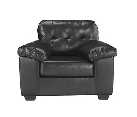 Image showing Black leather chair