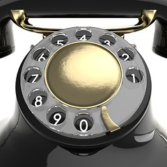 Image showing Vintage black telephone