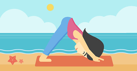 Image showing Woman practicing yoga vector illustration.