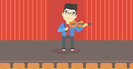 Image showing Man playing violin vector illustration.