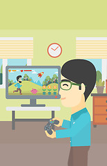 Image showing Man playing video game.