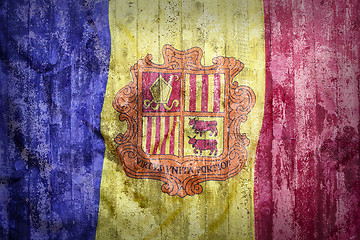 Image showing Grunge style of Andorra flag on a brick wall  