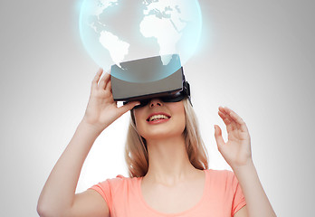 Image showing woman in virtual reality headset or 3d glasses