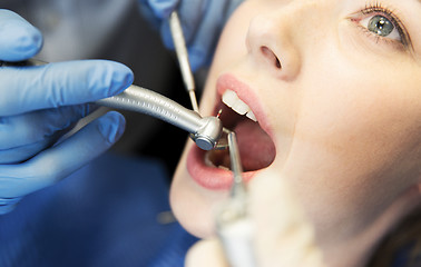 Image showing close up of patient having teeth treatment