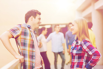 Image showing group of smiling students outdoors