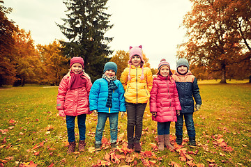 Image showing group of happy children in autumn park