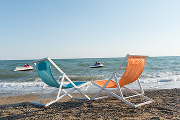 Image showing colorful beach chairs