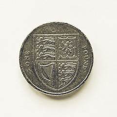 Image showing Vintage UK 1 Pound coin