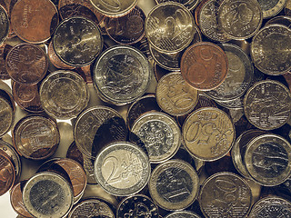 Image showing Vintage Euro coins background