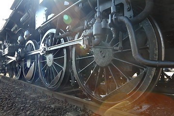 Image showing Steam Locomotive Sun Flare