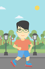 Image showing Sporty man on roller-skates vector illustration.