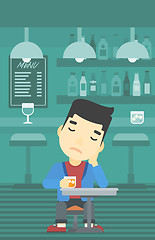 Image showing Man drinking at the bar vector illustration.