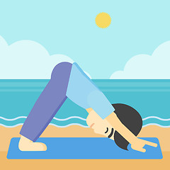 Image showing Man practicing yoga vector illustration.