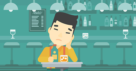 Image showing Man drinking at the bar vector illustration.