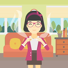 Image showing Young woman quitting smoking vector illustration.