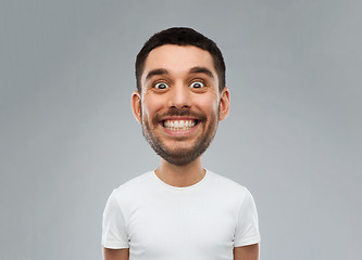 Image showing man with funny face over gray background