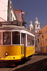 Image showing EUROPE PORTUGAL LISBON TRANSPORT FUNICULAR TRAIN