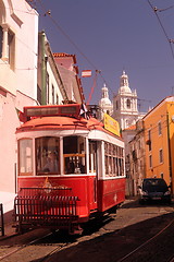 Image showing EUROPE PORTUGAL LISBON TRANSPORT FUNICULAR TRAIN