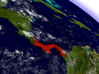 Image showing Panama from space highlighted in red