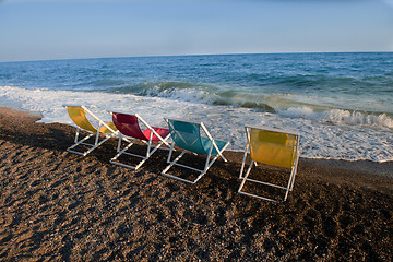 Image showing colorful beach chairs