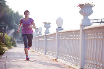 Image showing sporty woman jogging