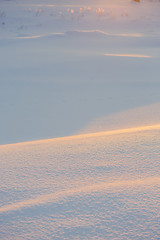 Image showing landscape. weather, snowdrifts in the foreground