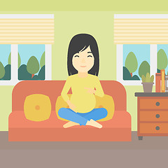 Image showing Happy pregnant woman vector illustration.