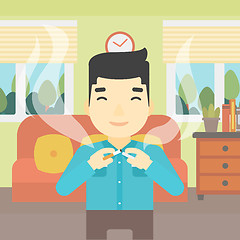 Image showing Young man quitting smoking vector illustration.